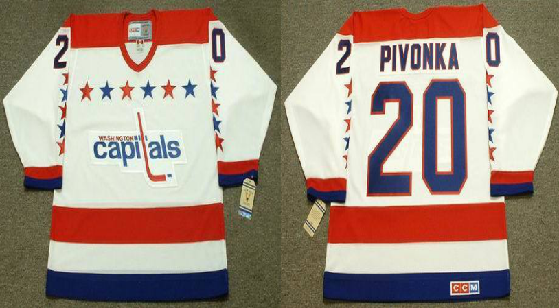 2019 Men Washington Capitals #20 Pivonka white CCM NHL jerseys->washington capitals->NHL Jersey